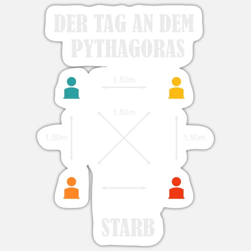 Lehrer Pythagoras Distancing Sticker Größe S (10 x 10 cm)