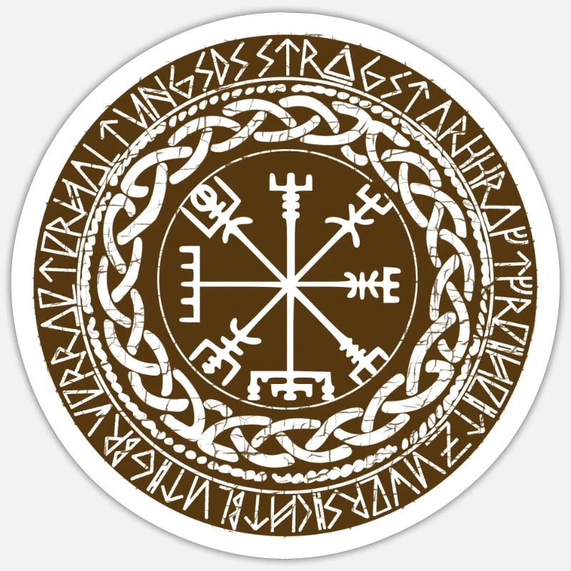 viking compass - Sticker size S (10 x 10 cm) - white matte