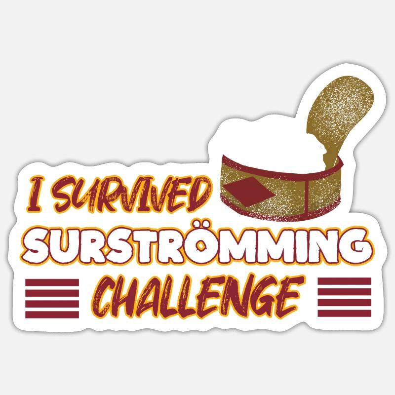 Funny Surstromming Fish Challenge - Sticker size S (10 x 10 cm) - white matte