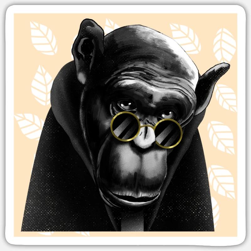 Monkey - drawing Sticker size S (10 x 10 cm)