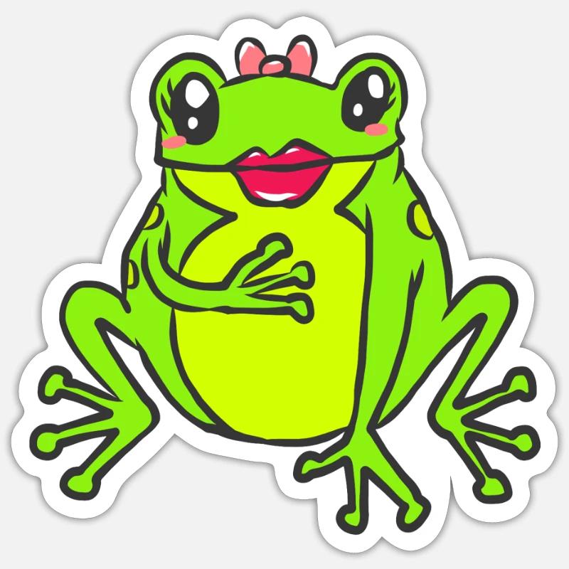 Frog tadpole toad amphibian toad frog sweet Sticker size S (10 x 10 cm)