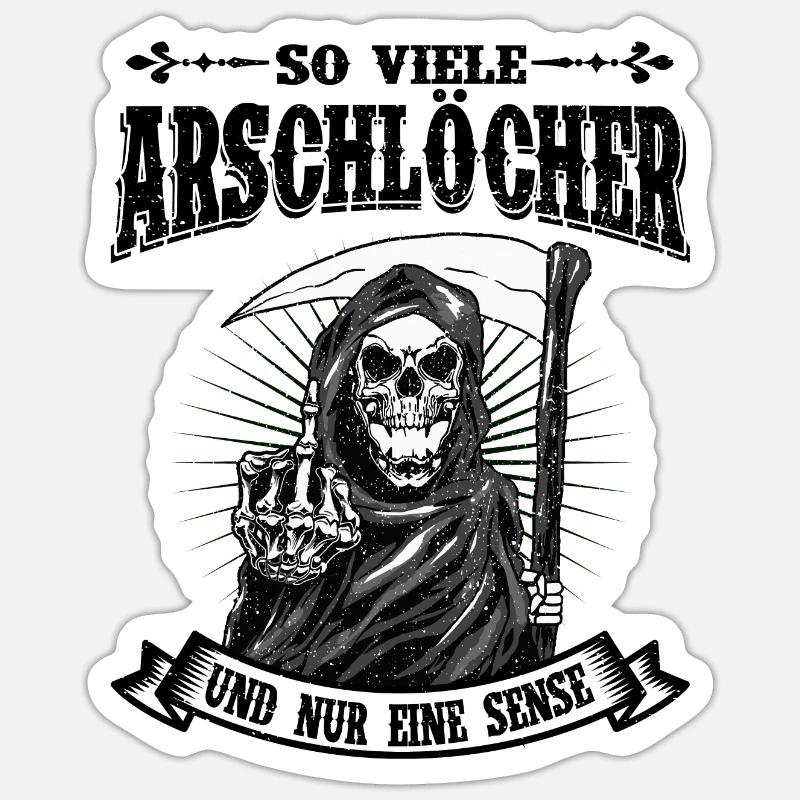 Sensenmann Sticker Größe S (10 x 10 cm)