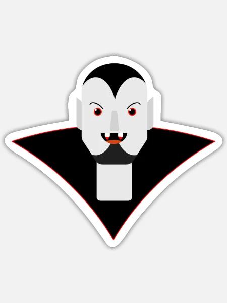 Halloween Graf Dracula Kopf - Sticker Größe S (10 x 10 cm) - Mattweiß