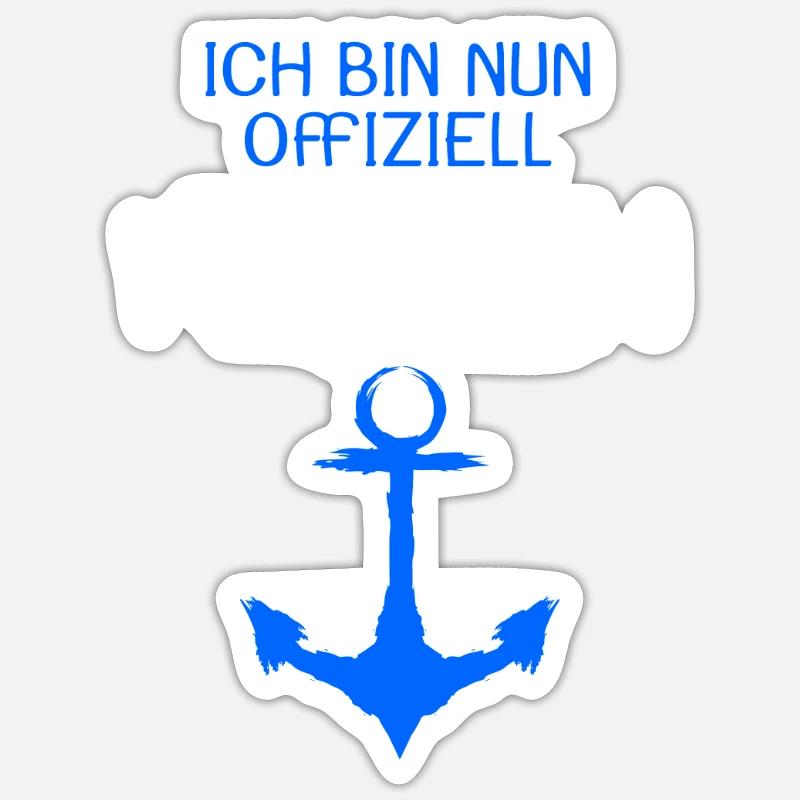 Führerschein Boot Kapitän Motorboot Geschenk - Sticker Größe S (10 x 10 cm) - Mattweiß