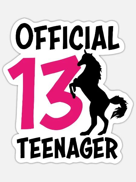 13. Geburtstag 13 Jahre Teenager Geschenk Mädchen - Sticker Größe S (10 x 10 cm) - Mattweiß