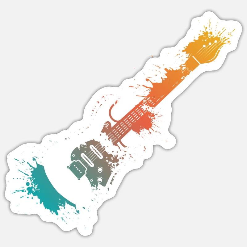 E-Gitarre Splash Sticker Größe S (10 x 10 cm)