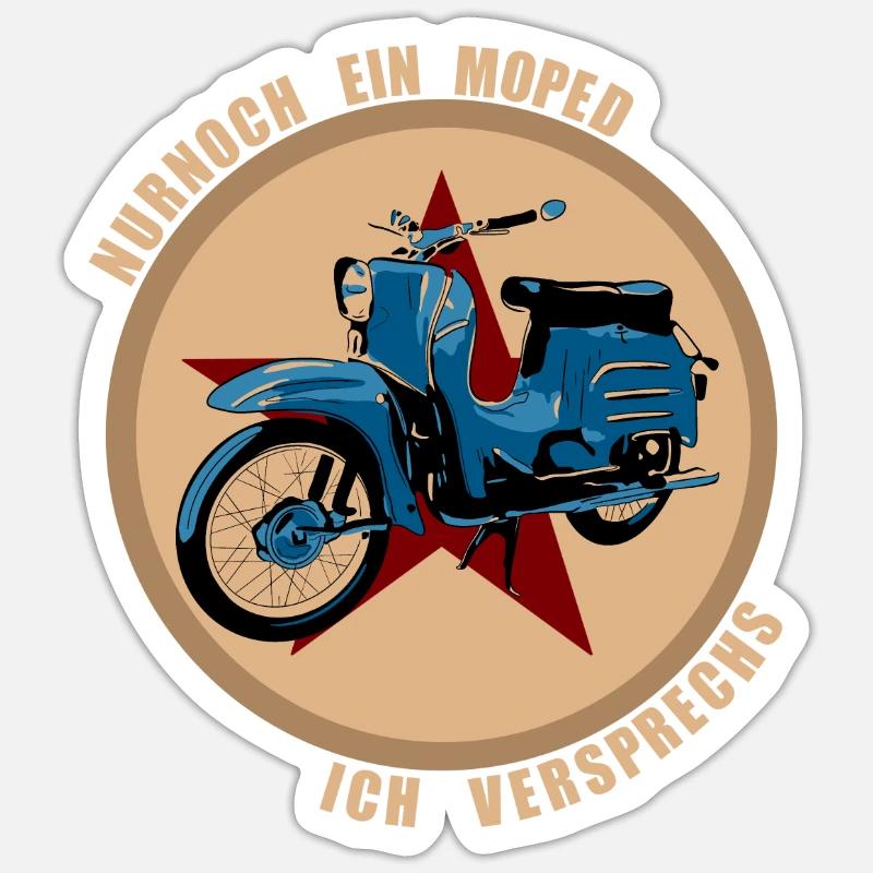 Nur noch ein moped schwalbe simson Geschenk ossi Sticker Größe S (10 x 10 cm)