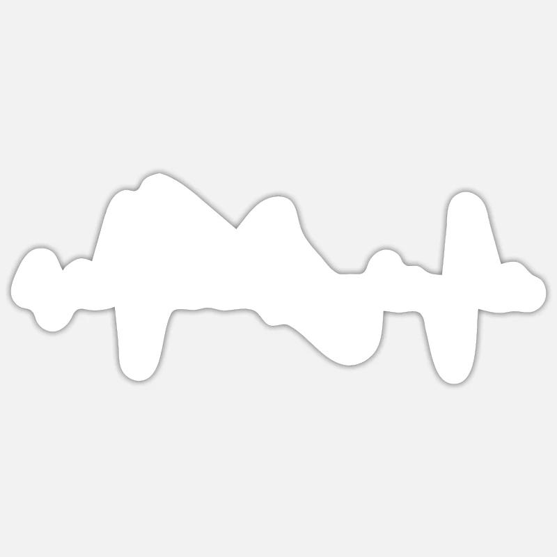 trombone - Sticker taille S (10 x 10 cm) - blanc mat