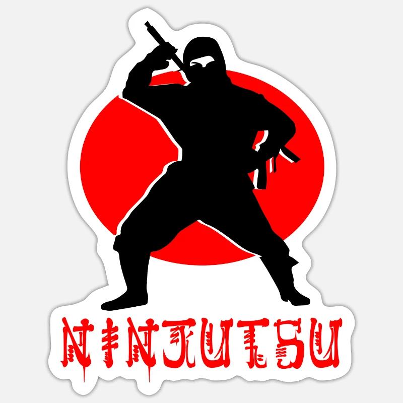 Ninjutsu Ninja - Sticker Größe S (10 x 10 cm) - Mattweiß