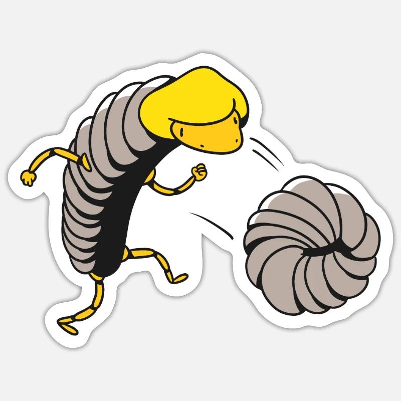 Cloporte mignon en cours d'exécution Sticker taille S (10 x 10 cm)