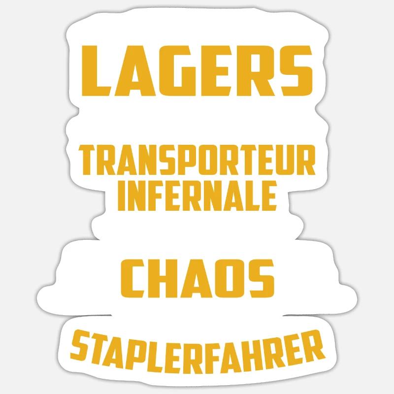 Gabelstapler Lager Geschenkidee - Sticker Größe S (10 x 10 cm) - Mattweiß