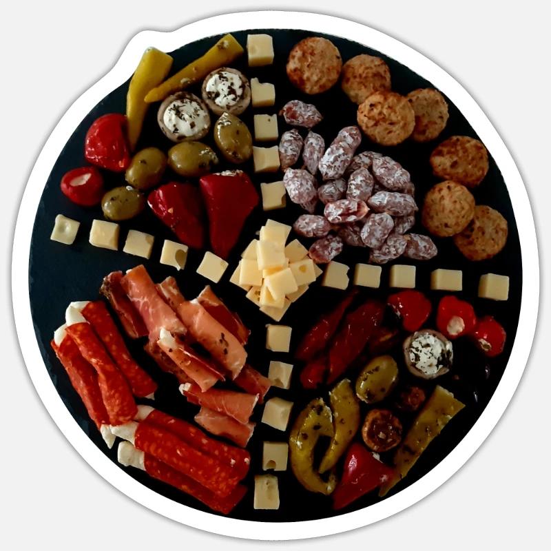 Plaque antipasti - Sticker taille S (10 x 10 cm) - blanc mat