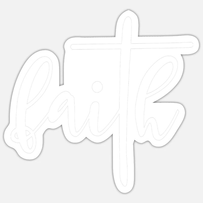 Glaube religiös - Sticker Größe S (10 x 10 cm) - Mattweiß