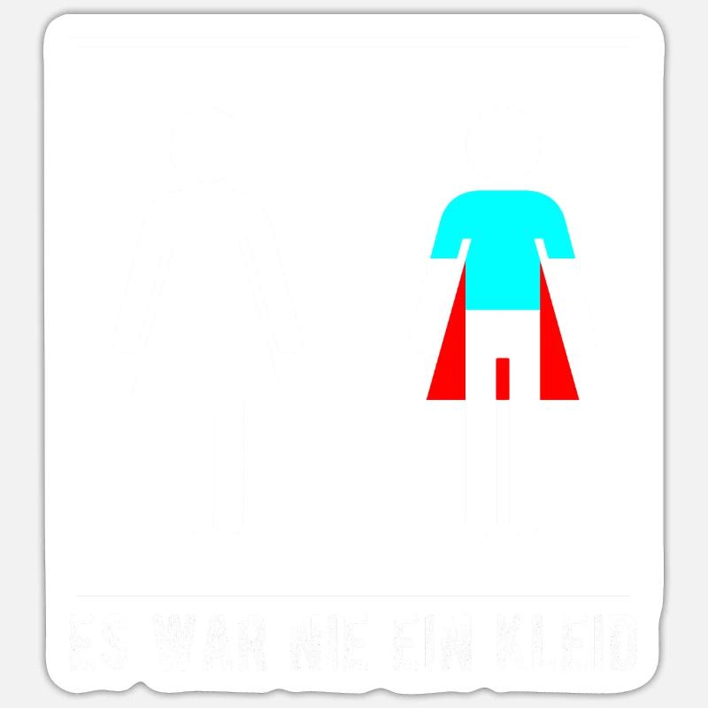 Es war nie ein Kleid – Immer ein Superhelden-Cape - Sticker Größe S (10 x 10 cm) - Mattweiß