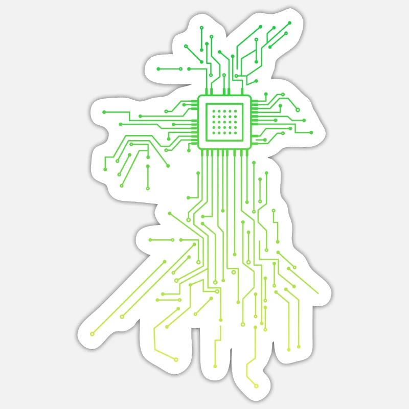 PCB circuit boards layout CPU heart computer admin nerd Sticker size S (10 x 10 cm)
