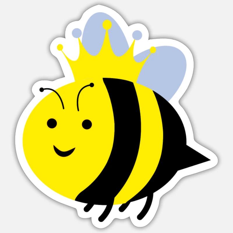 Queen bee bee funny saying bees - Sticker size S (10 x 10 cm) - white matte
