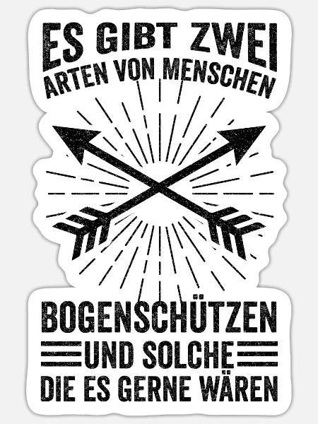 Bogenschießen Langbogen Bogenschützen Geschenkidee - Sticker Größe S (10 x 10 cm) - Mattweiß