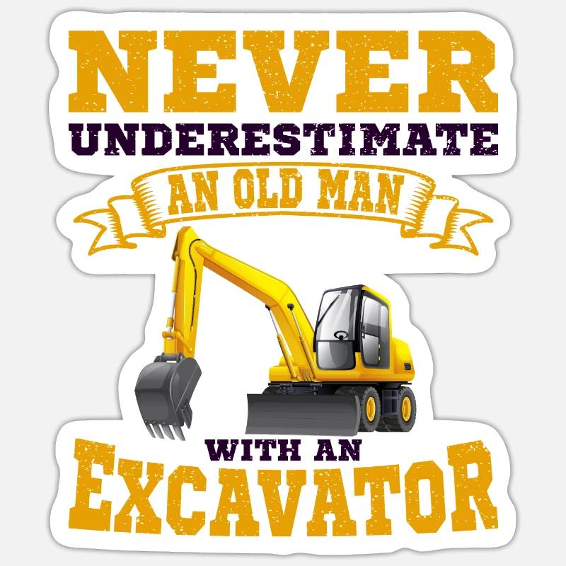 Excavator operator Sticker size S (10 x 10 cm)