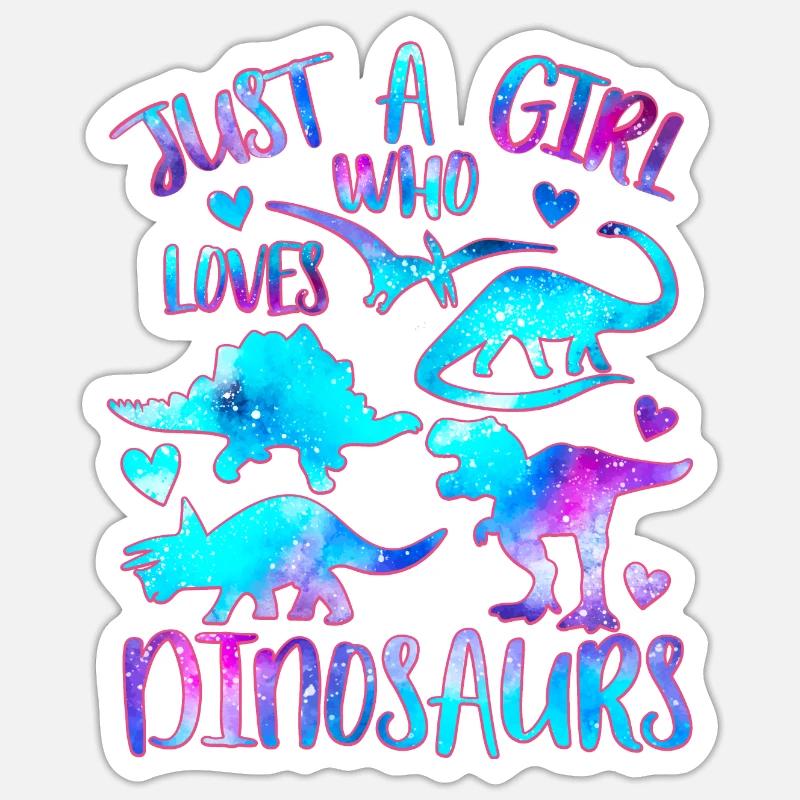 Nur ein Mädchen, das Dinosaurier liebt Sticker Größe S (10 x 10 cm)