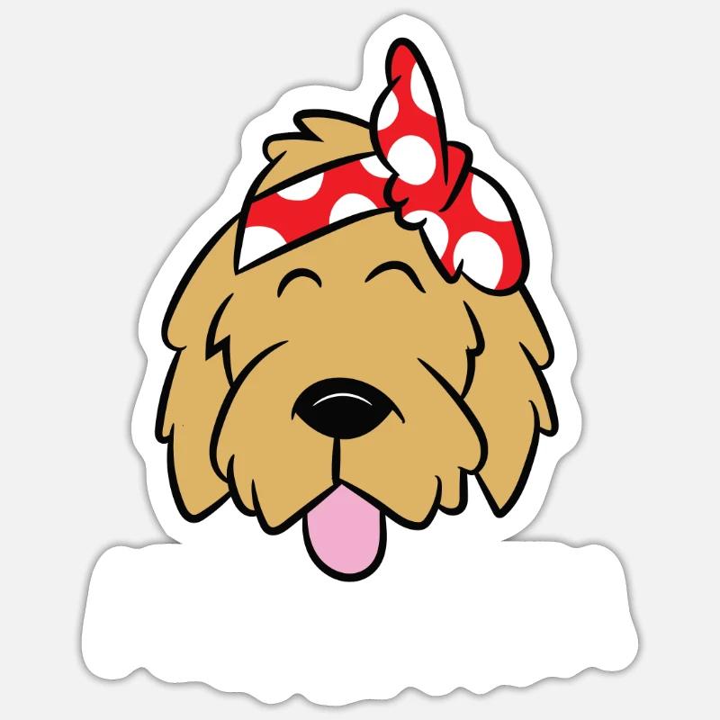 Doodle Mom Goldendoodle Mutter Doodle Mama - Sticker Größe S (10 x 10 cm) - Mattweiß