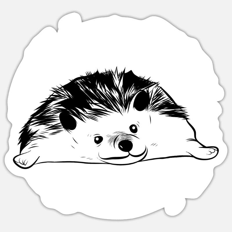 Hérisson - Sticker taille S (10 x 10 cm) - blanc mat