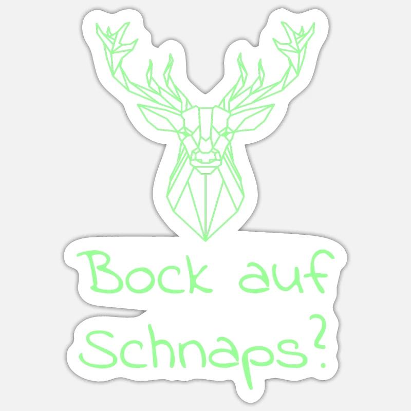 Schnaps trinken Spruch - Sticker Größe S (10 x 10 cm) - Mattweiß
