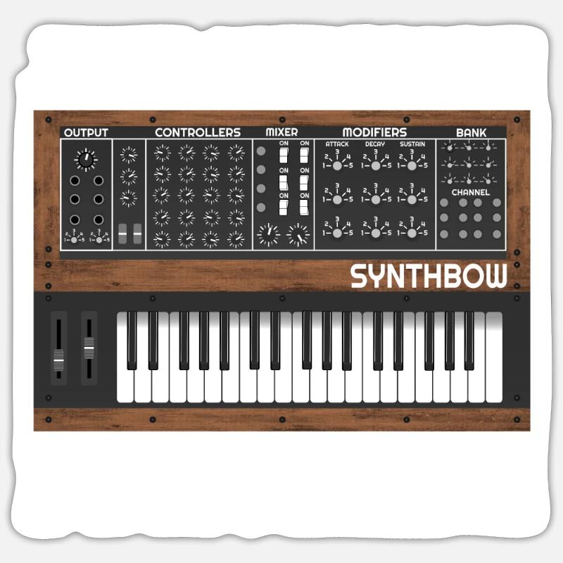 Synthesizer Synth Analog Raw Drôle Sticker taille S (10 x 10 cm)