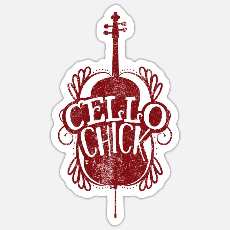 violoncelle - Sticker taille S (10 x 10 cm) - blanc mat