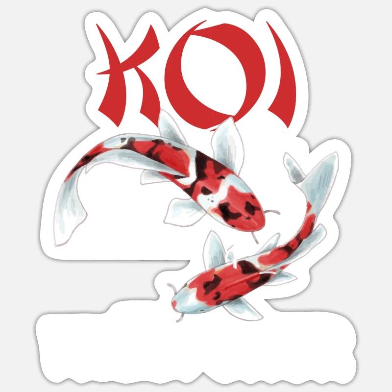 lustiges Koi Kois Koi Flüsterer Karpfen Geschenk - Sticker Größe S (10 x 10 cm) - Mattweiß