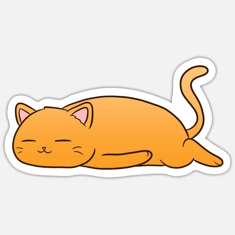 Chat endormi Sticker taille S (10 x 10 cm)