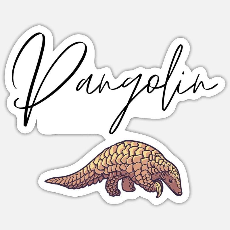 Pangolin - Sticker taille S (10 x 10 cm) - blanc mat