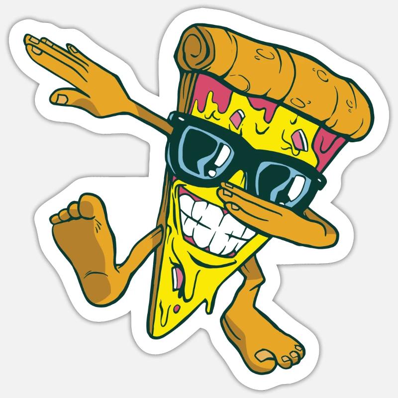 Pizza pizza maker manger pizza drôle de pizza - Sticker taille S (10 x 10 cm) - blanc mat
