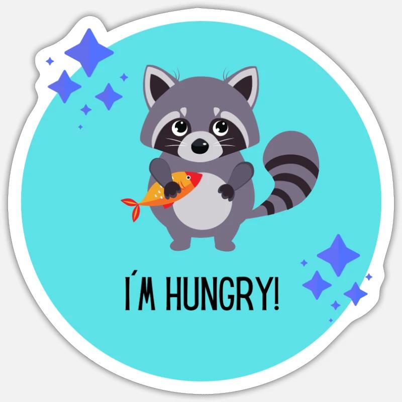 Waschbär - Sticker Größe S (10 x 10 cm) - Mattweiß