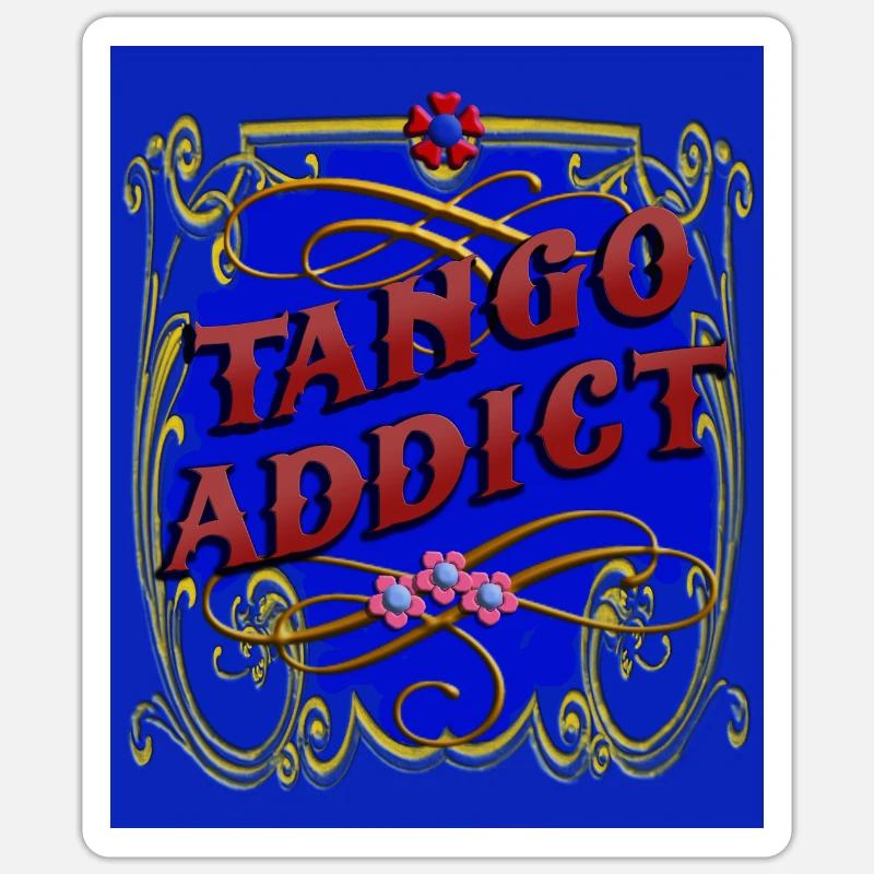 Tango Addict - Sticker size S (10 x 10 cm) - white matte