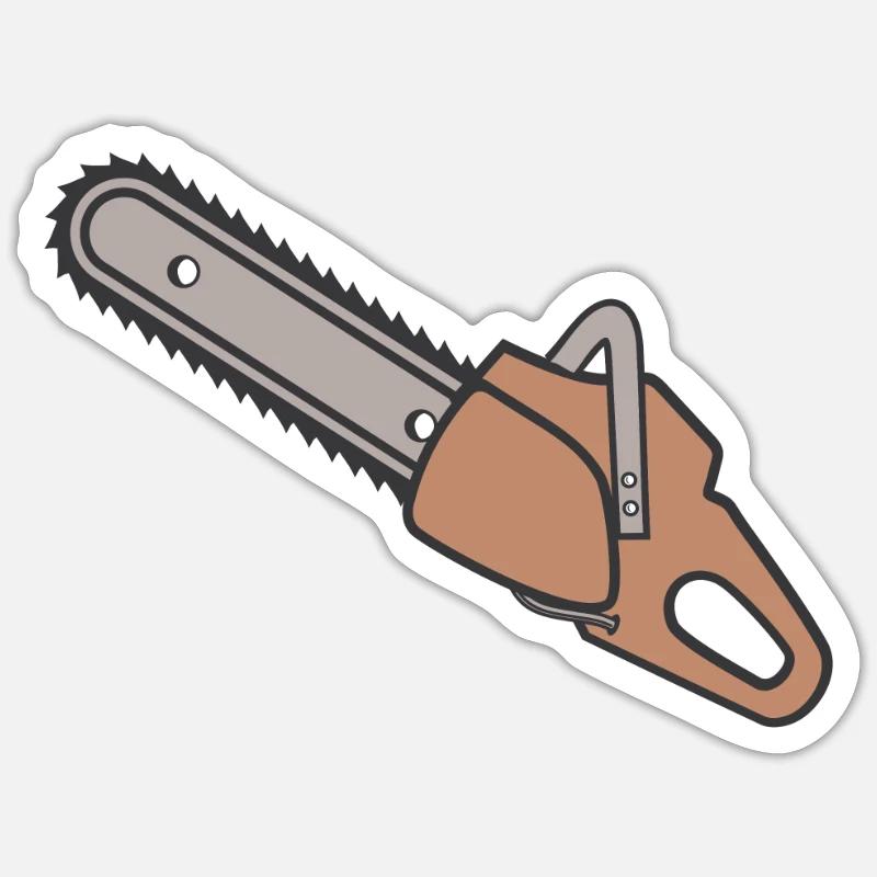 chainsaw - Sticker size S (10 x 10 cm) - white matte