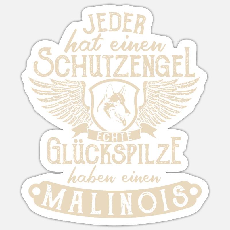 Belgian Malinois Schäferhund Geschenkidee - Sticker Größe S (10 x 10 cm) - Mattweiß