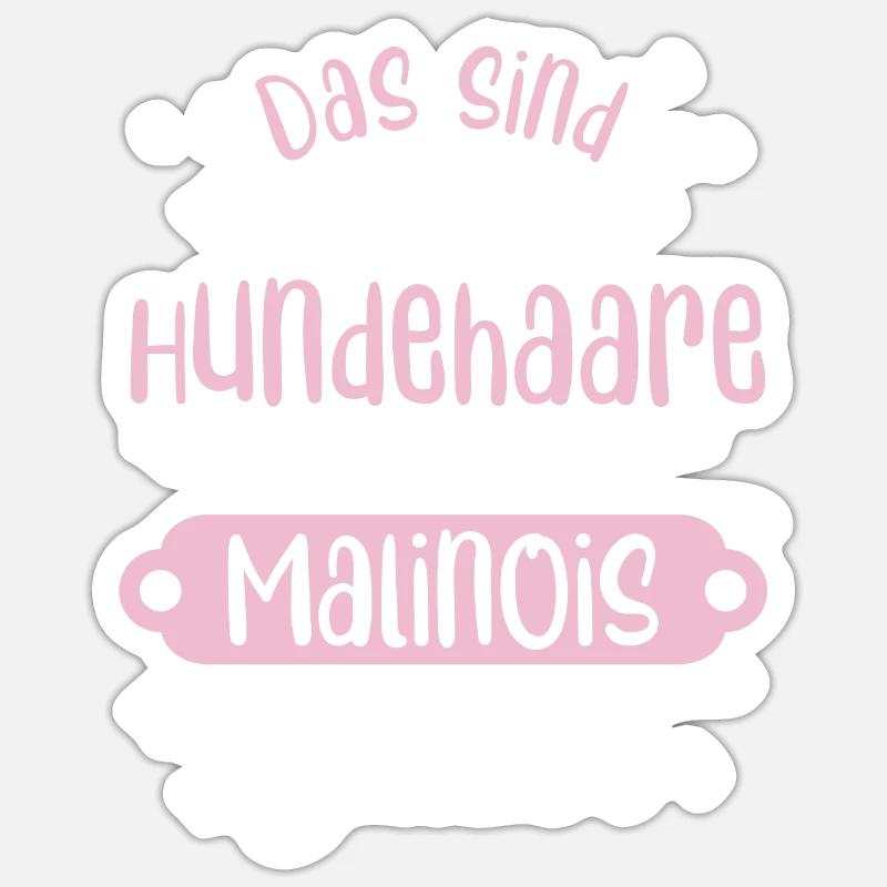 Belgian Malinois Glitzer Hundehaare Geschenkidee - Sticker Größe S (10 x 10 cm) - Mattweiß