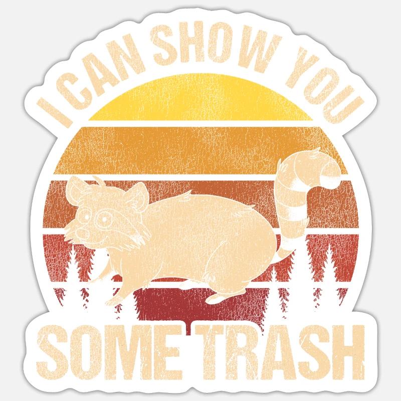 Waschbär Tiere - Sticker Größe S (10 x 10 cm) - Mattweiß