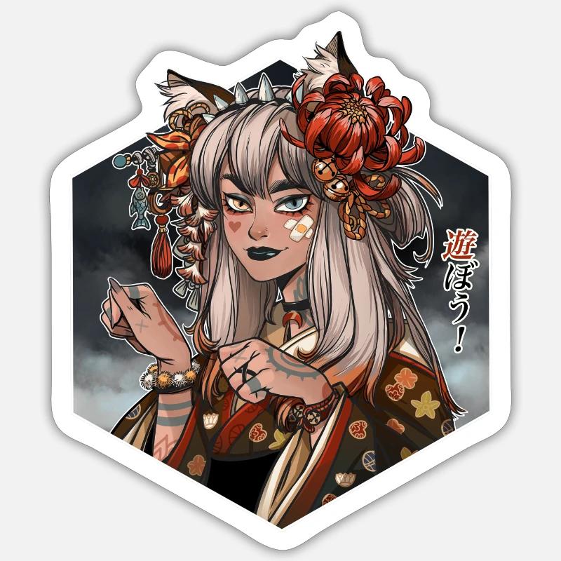 Kitsune Sticker Größe S (10 x 10 cm)