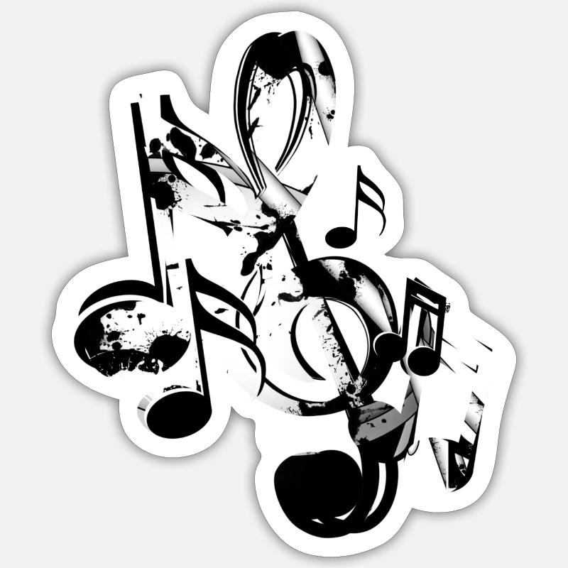 Clef notes - Sticker size S (10 x 10 cm) - white matte