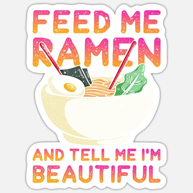 Rame Essen Stäbchen - Sticker Größe S (10 x 10 cm) - Mattweiß