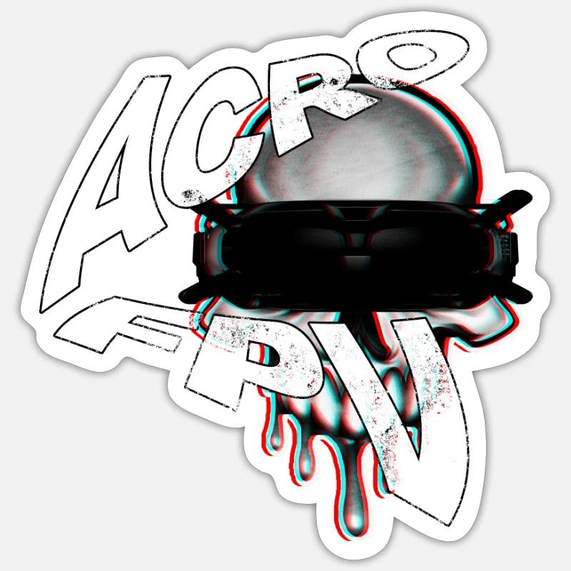 Acro FPV Freestyle Pilot - Sticker size S (10 x 10 cm) - white matte
