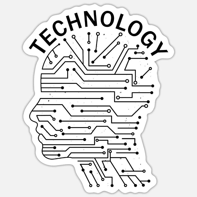 Technology technologie nerd - Sticker Größe S (10 x 10 cm) - Mattweiß