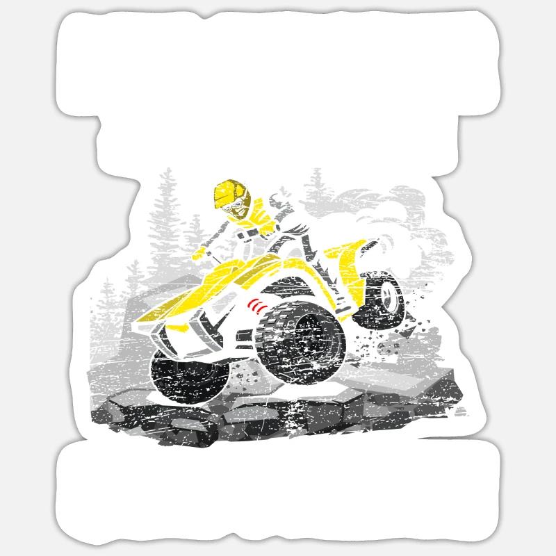 Quad Quadfahrer - Sticker Größe S (10 x 10 cm) - Mattweiß