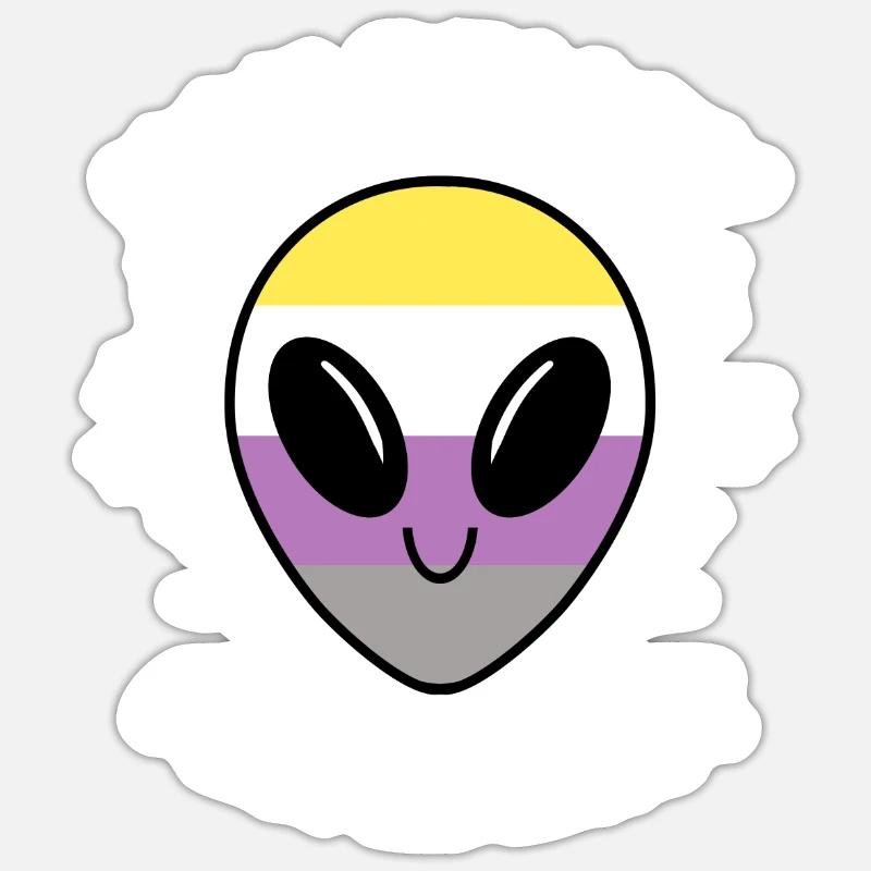 Non-Binary People Exist Nonbinary Pride Sticker Größe S (10 x 10 cm)