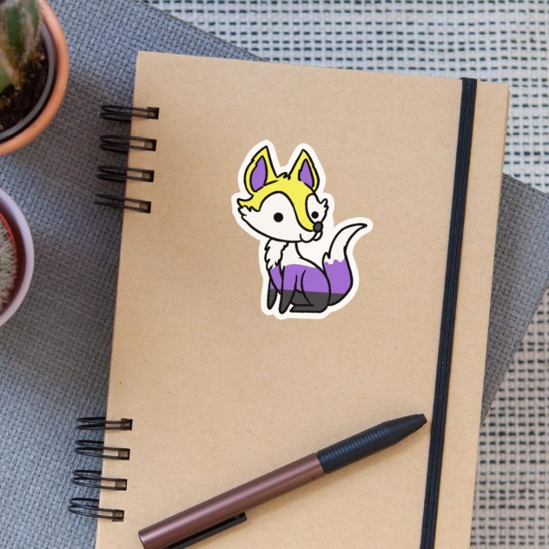 Nonbinary Fox Nonbinary Pride Sticker size S (10 x 10 cm)