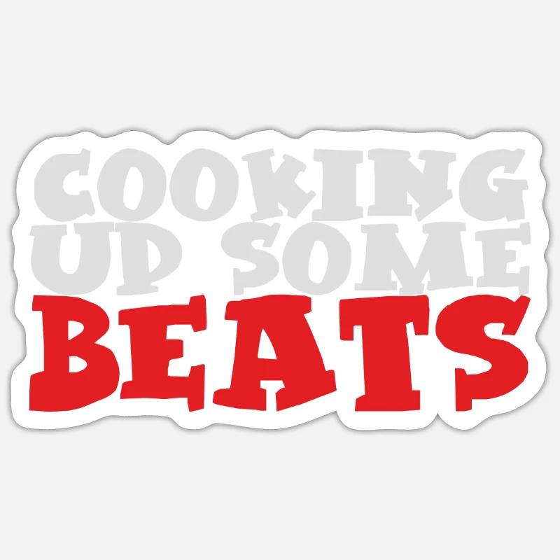 cook some beats - Sticker size S (10 x 10 cm) - white matte