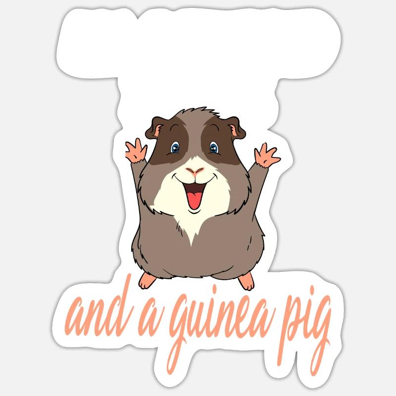 Conception d'amour et de cochons d'Inde - Sticker taille S (10 x 10 cm) - blanc mat