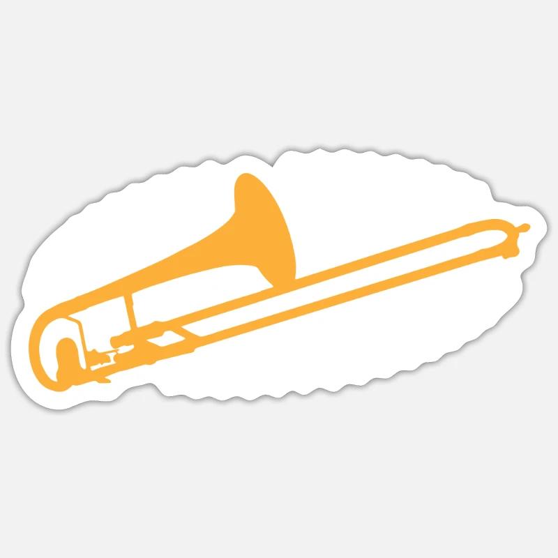 trombone - Sticker size S (10 x 10 cm) - white matte