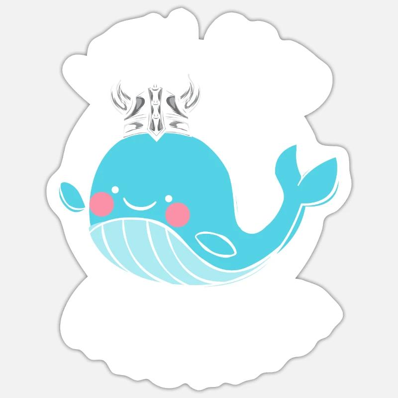 Lustiger Wikinger Spruch Valhalla Wal Sticker Größe S (10 x 10 cm)